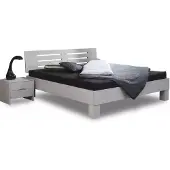 Bed Box Massivholzbett Basic 03, Buche Massivholz – 180x210 cm / buche-wenge-lackiert