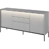 Yourhouse24 Kommode TREND TR-01 mit dekorative Fräsungen und Soft-Close-Funktion Grau