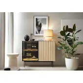 Yourhouse24 Kommode ORTA K-107 mit Beleuchtung, Eiche Vicenza