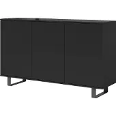 Jerpax Kommode 3-Türig, Aufbewahrungsschrank, Sideboard, 150 cm, Schwarz, Loft-Design, "Masimo"