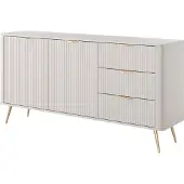 Yourhouse24 Kommode Kombikommode 163 cm LANTE 2D3S beige/gold, schwarz