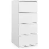 Jerpax Schmale Kommode 30 cm "Modulo", Sideboard, Weiß, 4 Schubladen, Matt