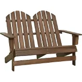 Syfax Adirondack-Gartenbank 2-Sitzer Massivholz Tanne Braun