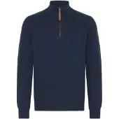Blend Troyer "Troyer BHFintos", Herren, Gr. XL, blau (marineblaus), Obermaterial: 70% Baumwolle CO recyc.. 30% Polyester Pol. recyc.., Pullover Troyer