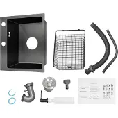 OEM Küchenspüle, Edelstahl, großes Fassungsvermögen Design, schwarz
