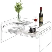 Vevor Couchtisch Beistelltisch 2-stufiger Sofatisch mit Ablagefläche