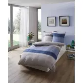 Kaeppel Satin Bettwäsche 155x220 cm + 80x80 cm Taube Bettbezug