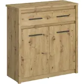 Kondela Zweitürige Kommode mit Schublade Airon 2D1S – Artisan-Eiche