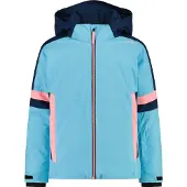CMP Mädchen Skijacke KID G JACKET SNAPS HOOD 35W0355-L222 110 - Topazio - 110