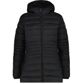CMP Woman Padded Long Jacket FIX Hood nero (U901) 46
