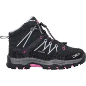 CMP Wanderschuh "KIDS RIGEL MID WP TREKKING SHOES", Jungen, Gr. 28, blau (titanio, skyw), Leder, Synthetik, Schuhe Wanderschuh, wasserdicht