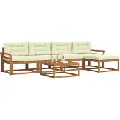 vidaXL Outdoor-Sofagarnitur 6 stk. Natur und Creme
