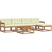 vidaXL Outdoor-Sofagarnitur 6 stk. Natur und Creme
