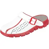 ABEBA Berufsschuh-Clog Herren Dynamic Clog 7313 - 37 Arbeitsschuh, Weiß Rot mit
