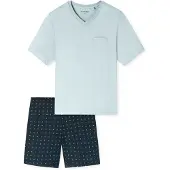 Schiesser Schlafanzug Comfort Essentials in hellblau | Gr.: 54