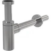 Alca Design Siphon 1 1/4" rund, Ganzmetall Messing verchromt