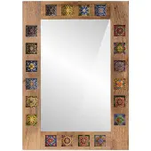 vidaXL Badezimmer Spiegel Natur 50 x 70 x 3 cm Massivholz Mango
