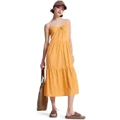 Roxy A-Linien-Kleid "Down The Line", Damen, Gr. XS, papaya, Obermaterial: 60% Baumwolle, 40% Viskose., Kleider A-Linien-Kleid