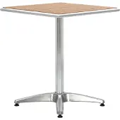 Syfax Gartentisch Silbern 60x60x70 cm Aluminium und WPC