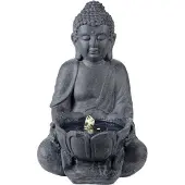 Lumineo Buddha Außenbrunnen 45 Cm Grau Grau One Size
