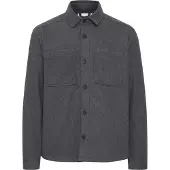 !Solid Langarmhemd SOLID "Langarmhemd SDTam", Herren, Gr. M, N-Gr, grau (medium grau melange), Obermaterial: 100% Polyester PES., Hemden Langarmhemd
