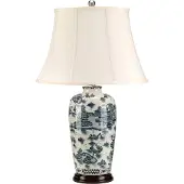 Elstead Lighting Elstead Blue Traditional Tischleuchte E27 Blau Weiß, UK