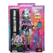Monster High Frankie Stein-Modepuppe in schwarzem Kunstlederrock mit Tier Watzie und 7 Zubehörteilen, Modepuppe, Weiblich, 4 Jahr(e), Mädchen, 285,7 mm, Mehrfarbig