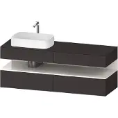 Duravit Qatego Konsolenwaschtischunterbau, 2 Auszüge, 2 Schubkästen, Ausschnitt links, 1600x550x60
