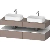 Duravit Qatego Konsolenwaschtischunterbau, 2 Auszüge, 2 Schubkästen, 2 Ausschnitte, 1600x550x600mm