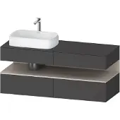 Duravit Qatego Konsolenwaschtischunterbau, 2 Auszüge, 2 Schubkästen, Ausschnitt links, 1400x550x60