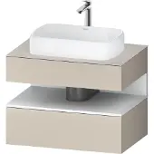 Duravit Qatego Konsolenwaschtischunterbau, 1 Auszug, 1 Schubkasten, Ausschnitt mittig, 800x550x600mm