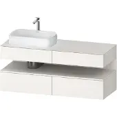 Duravit Qatego Konsolenwaschtischunterbau, 2 Auszüge, 2 Schubkästen, Ausschnitt links, 1400x550x60