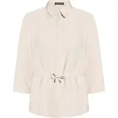 Betty Barclay Outdoorbluse "Blusenjacke mit Tunnelzug", Damen, Gr. 42, beige (grau beige), Obermaterial: 89% Viskose CV. 11% Polyamid PA., Blusen Outdoorbluse