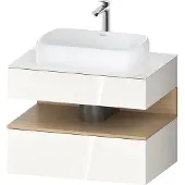Duravit Qatego Konsolenwaschtischunterbau, 1 Auszug, 1 Schubkasten, Ausschnitt mittig, 800x550x600mm