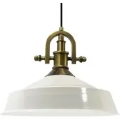 Bamyum Pendelleuchte Metall Ø41 cm, Weiß innen weiß, E27, Vintage Lampe