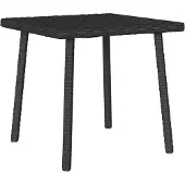 Syfax Garten-Couchtisch Rechteckig Schwarz 40x40x37 cm Poly Rattan