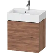 Duravit L-Cube Waschtischunterbau wandhängend, Compact, 2 Schubkästen, 584x544x391mm, LC621907979, Farbe: Nussbaum Natur Dekor