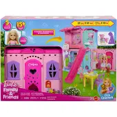 Barbie Chelsea Pop-up-Puppenhaus mit Puppe und über 15 Accessoires, Haus erweitert sich auf über 42 x 33 cm, 3 Jahr(e)