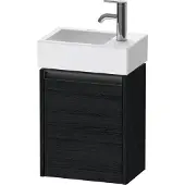 Duravit Ketho.2 Waschtischunterbau wandhängend, 1 Tür, Anschlag links, 364x440x238mm, für Vero Air 072438, K25071L16160000, Farbe: Eiche Schwarz Matt Dekor