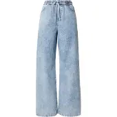 Roxy Loose-fit-Jeans "Saltwater Mid Sunbleached", Damen, Gr. 27S, blau (sunbleached), Obermaterial: 100% Baumwolle., Jeans Loose-fit-Jeans