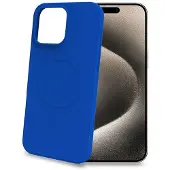 Celly Cromomag Weiche Gummihülle MagSafe kompatibles iPhone 16 Pro Max Blau