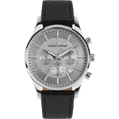 Jacques Lemans Chronograph "London", schwarz (schwarz, silberfarben, silberfarben), Armbanduhren, Herren, silberfarben, Chronograph, Quarzuhr, Armbanduhr, Herrenuhr, analog, Tag, Stoppfunktion