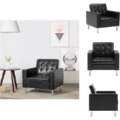 vidaXL Sessel Schwarz Kunstleder - Sessel