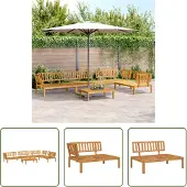 The Living Store 5-tlg. Garten-Sofagarnitur aus Paletten Massivholz Akazie