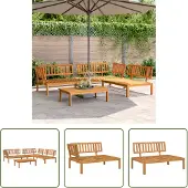 The Living Store 4-tlg. Garten-Sofagarnitur aus Paletten Massivholz Akazie