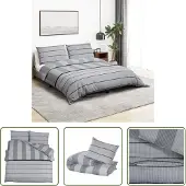 The Living Store Bettwäsche-Set Grau 200x200 cm Baumwolle