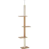 JTI Höhenverstellbarer Kratzbaum Kletterbaum Für Katzen, Spielbaum, Khaki, 43X27X228-260Cm