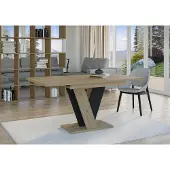 EURO-MEBLE Esstisch VINEY, Stilvoll Ausziehbar Esszimmertisch, Design Tisch, Esszimmer (Artisan + Schwarz)