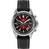 Jacques Lemans 1100000002199 "Liverpool", rot (schwarz, weinrot), Armbanduhren, Herren, 1100000002199, Quarzuhr, Armbanduhr, Herrenuhr, Lederarmband, analog, Tag