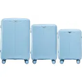Wings 3er Koffer Set TSA Schloss Leicht Blau
